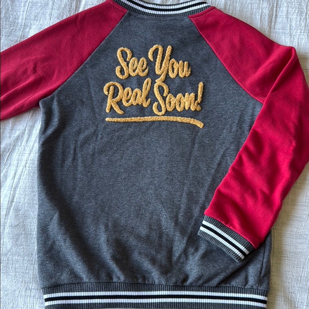 Disney Kids Gray and Red Mickey Mouse Zip Up Sweatshirt sz Large - Picture 5 of 6